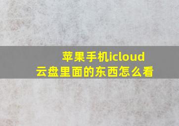 苹果手机icloud 云盘里面的东西怎么看